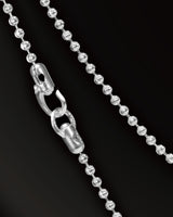 Infinite Stars Carved Round Bead Necklace in 925 Silver