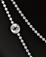 Infinite Stars Carved Round Bead Necklace in 925 Silver