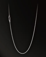 Infinite Stars Carved Round Bead Necklace in 925 Silver