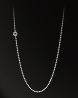 Infinite Stars Carved Round Bead Necklace in 925 Silver