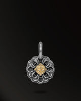 Immortal Flower Snake Amulet in 925 Silver+18K Gold