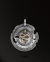 Shield of Horn Snake Amulet in 925 Silver